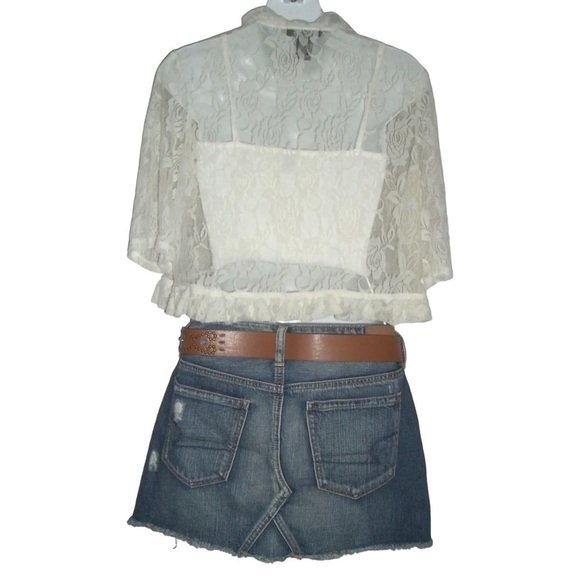 Glamour Lace Duster Flower Rose Cream Cami Daisy Jones Style Boho Festival Beach - Picture 5 of 9